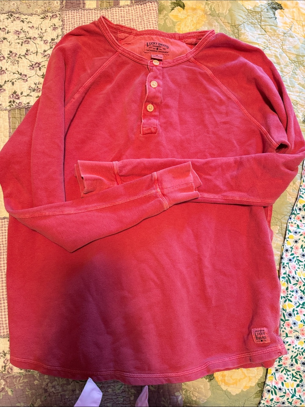 Lucky Brand Girls' Raspberry Long-Sleeve Henley Top